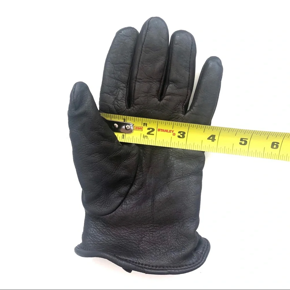 Vintage Elegant Genuine Black Leather Gloves
